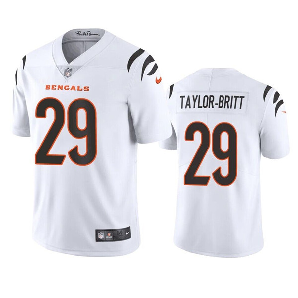 Men's Cincinnati Bengals #29 Cam Taylor-Britt White Vapor Limited Football Stitched Jersey